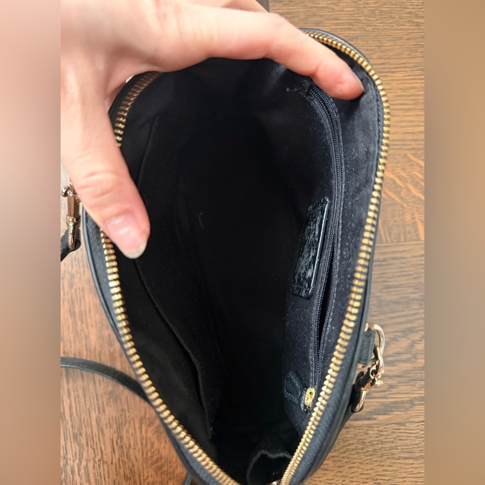 Coach Black Saffiano Leather Dome Satchel with Gold Hardware - Picture 7 of 16